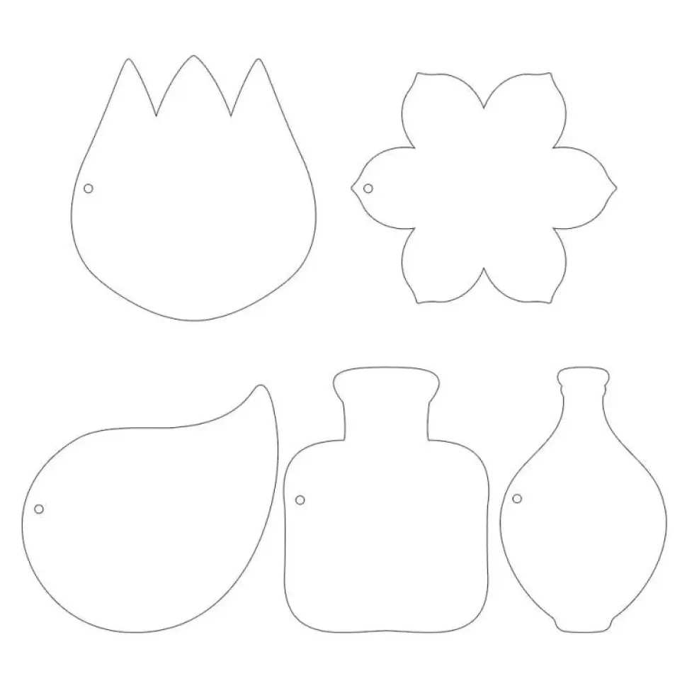 Set Die-Cuts Light Chipboard Album Base Flowerish P13 15x15cm