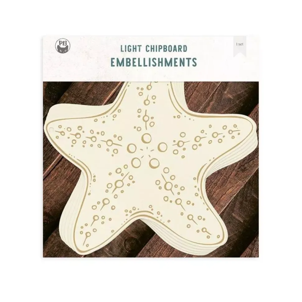 Set Die-Cuts Light Chipboard Album Base estrella Sea la vie P13