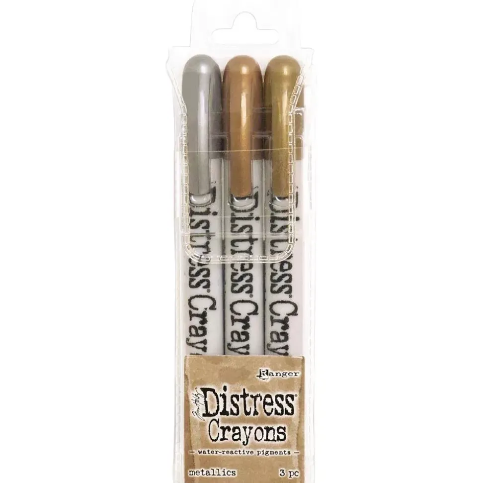 Set Lápices Metallics Distress Crayons Tim Holtz Ranger 01