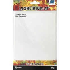 Set Papeles Alcohol Ink Dura-Lar Transparente Tim Holtz Ranger 12x17cm