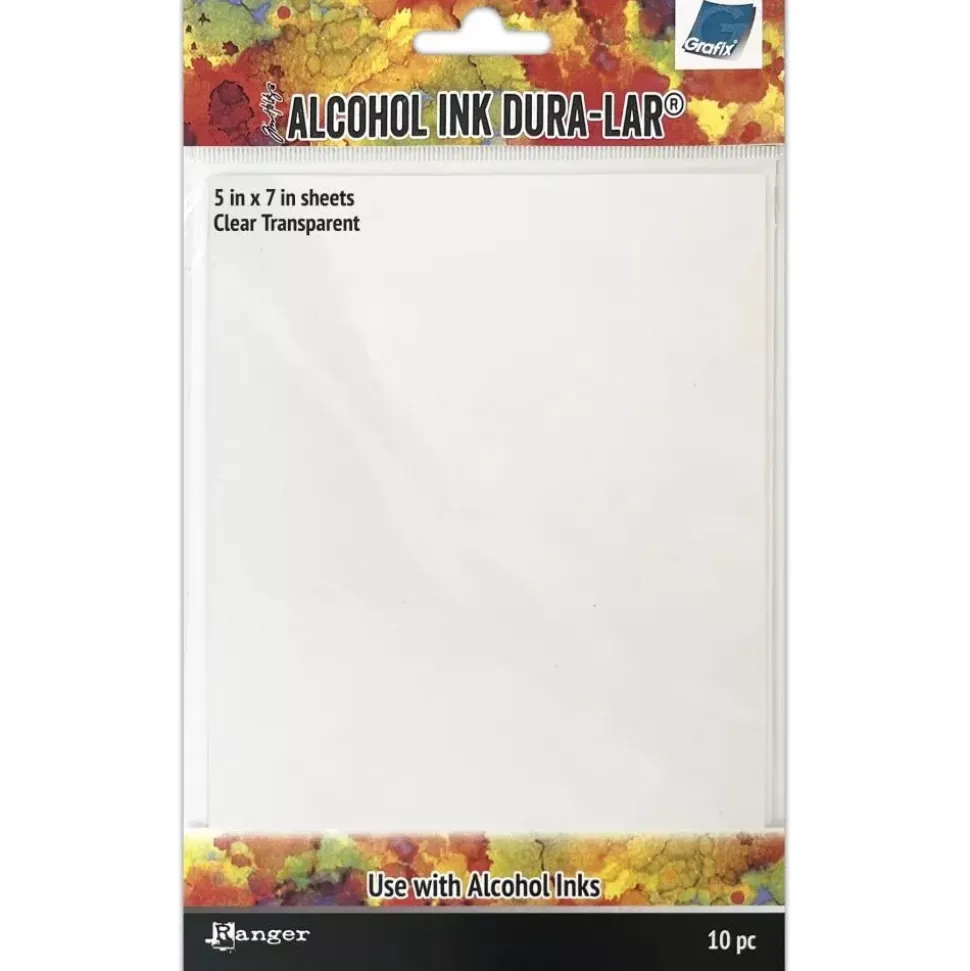 Set Papeles Alcohol Ink Dura-Lar Transparente Tim Holtz Ranger 12x17cm