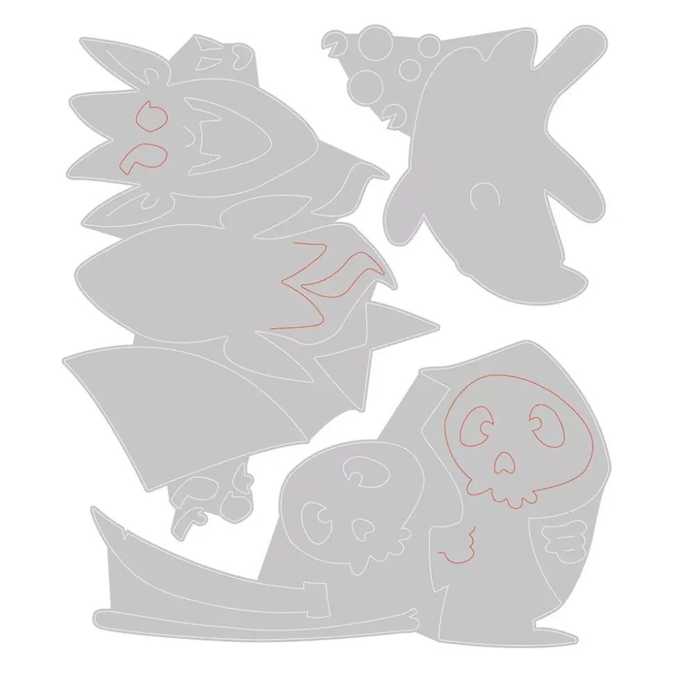 Set Troquel Thinlits + Sellos Spooky Friends Sizzix 666315