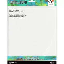 Set Yupo Heavystock Blanco Grueso Alcohol Ink Tim Holtz Ranger 20x25cm