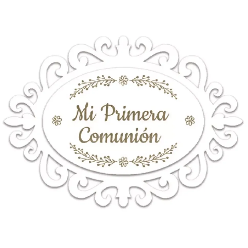Silueta Cartel mediana Mi primera comunión de Tablero lacado Dayka