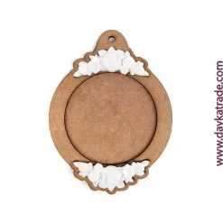 Silueta de madera Bola de Navidad con Resina Dayka