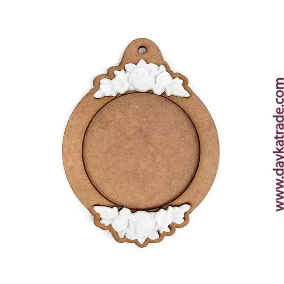 Silueta de madera Bola de Navidad con Resina Dayka