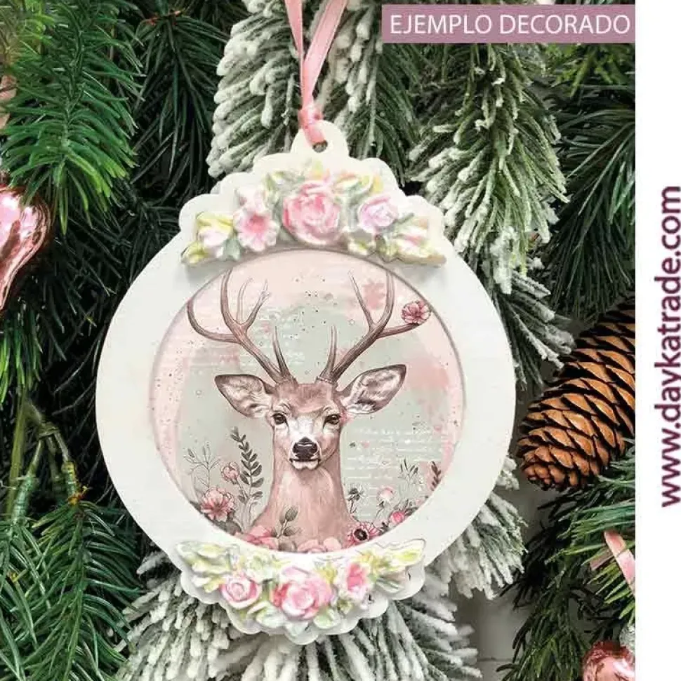 Silueta de madera Bola de Navidad con Resina Dayka