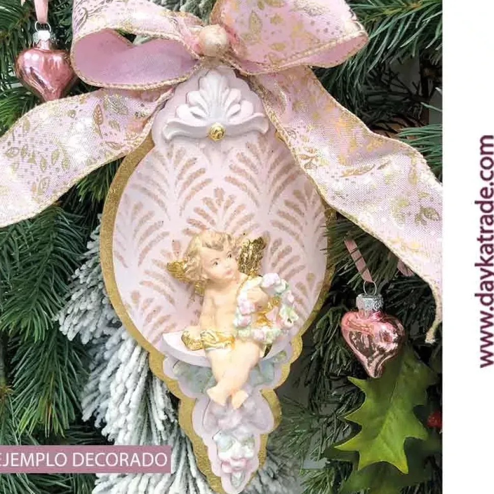 Silueta DM Bola de Navidad con repisa y resina blanca Dayka