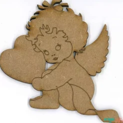 Silueta en DM Angelita corazón NAV-019