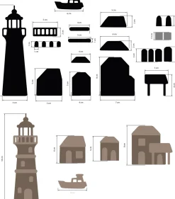 Silueta MDF Crafty Shapes Paisaje con Faro Silent Sea Stamperia