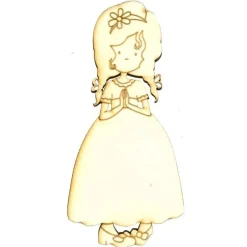 Silueta Niña comunión rizos