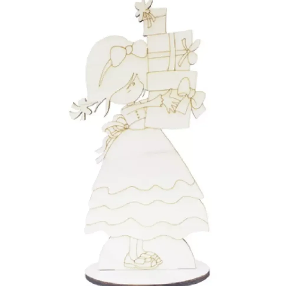 Silueta Niña de comunión con regalos