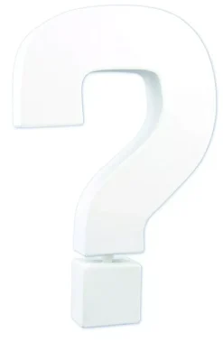 Símbolo Interrogación de cartón endurecido blanco