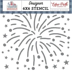 Stencil My Favorite Firework Yankee Doodle Echo Park 15x15cm