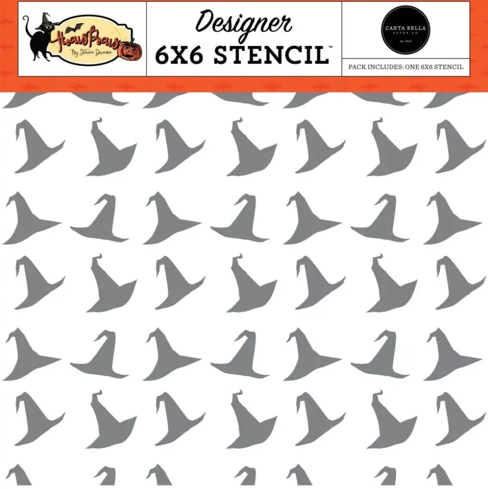 Stencil Witch Hat Hocus Pocus Carta Bella 15x15cm