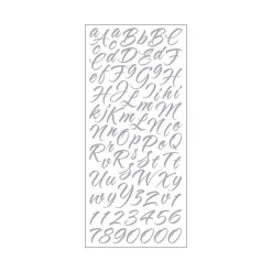 Stickers Abecedario Brush Stroke Silver Sticko