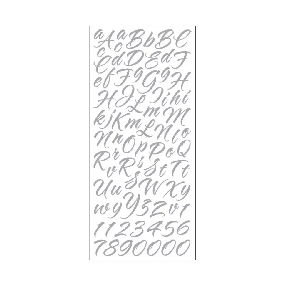 Stickers Abecedario Brush Stroke Silver Sticko
