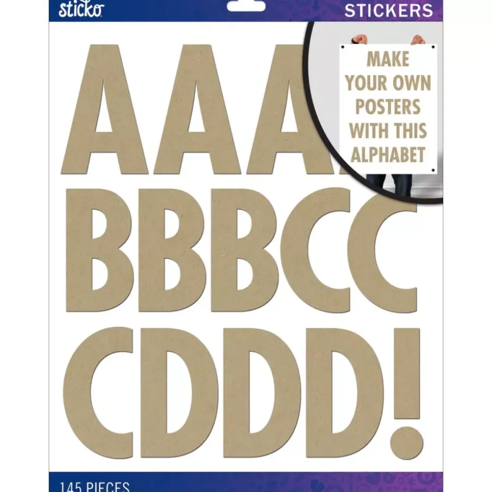 Stickers Abecedario Kraft Futura Regular XL Sticko