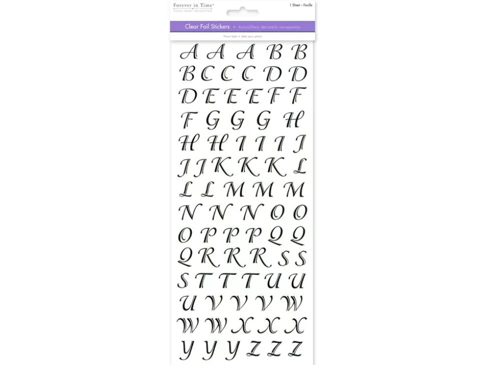 Stickers Abecedario Transparente Black Script MultiCraft