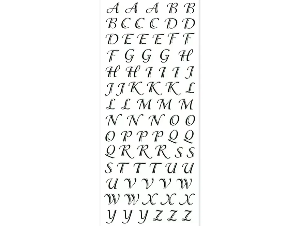 Stickers Abecedario Transparente Black Script MultiCraft