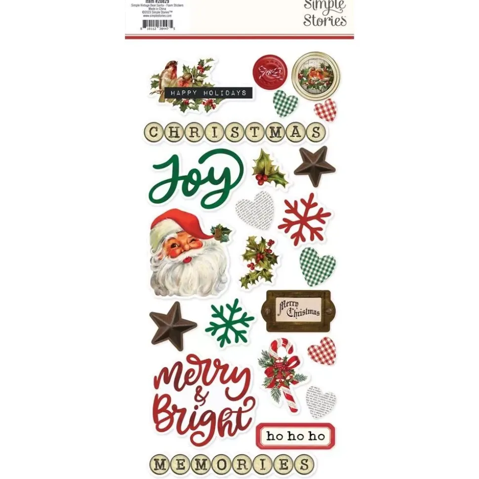 Stickers Foam Simple Vintage Dear Santa Simple Stories