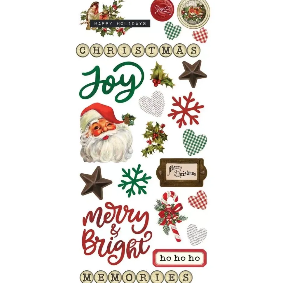 Stickers Foam Simple Vintage Dear Santa Simple Stories