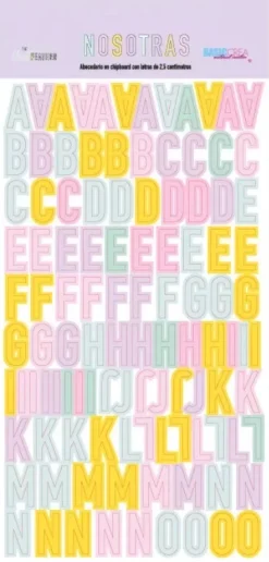 SUPER OFERTA **30%** Abecedario de chipboard Nosotras The Mint Feather