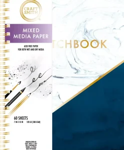 SUPER OFERTA **40%** Bloc de dibujo y Mixed Media Marble Sketchebook Craft Smith 19x23cm