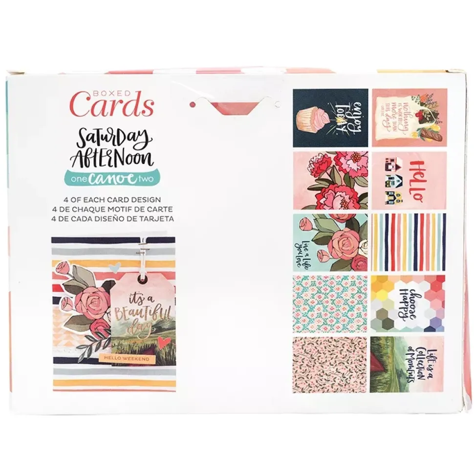 SUPER OFERTA **40%** Caja de sobres y postales Saturday Afternoon 1canoe2