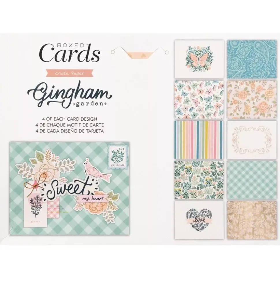 SUPER OFERTA **40%** Caja de Sobres y Postales Gingham Garden Crate Paper
