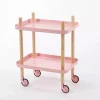 SUPER OFERTA **40%** Carrito de diseño con 2 bandejas Rosa