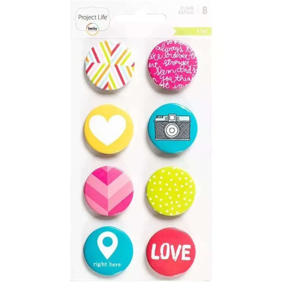 SUPER OFERTA **40%** Chapas adhesivas Kiwi Project Life