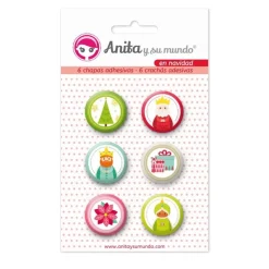 SUPER OFERTA **50%** Chapas En Navidad niña Anita y su mundo
