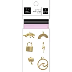SUPER OFERTA **40%** Charms Metálicos Old School Heidi Swapp