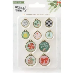 SUPER OFERTA **40%** Charms Mittens & Mistletoe Crate Paper