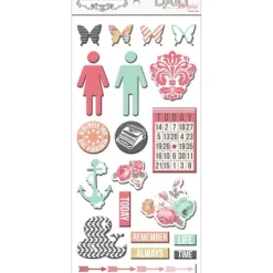 SUPER OFERTA **40%** Chipboard Adhesivo Daily Stories Teresa Collins