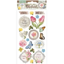SUPER OFERTA **30%** Chipboard Stickers Romantic Garden House Stamperia