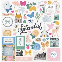 SUPER OFERTA **40%** Chipboard Stickers Parasol Maggie Holmes