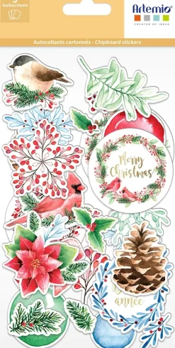 SUPER OFERTA **40%** Chipboard Stickers Christmas Berries Artemio