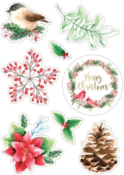 SUPER OFERTA **40%** Chipboard Stickers Christmas Berries Artemio