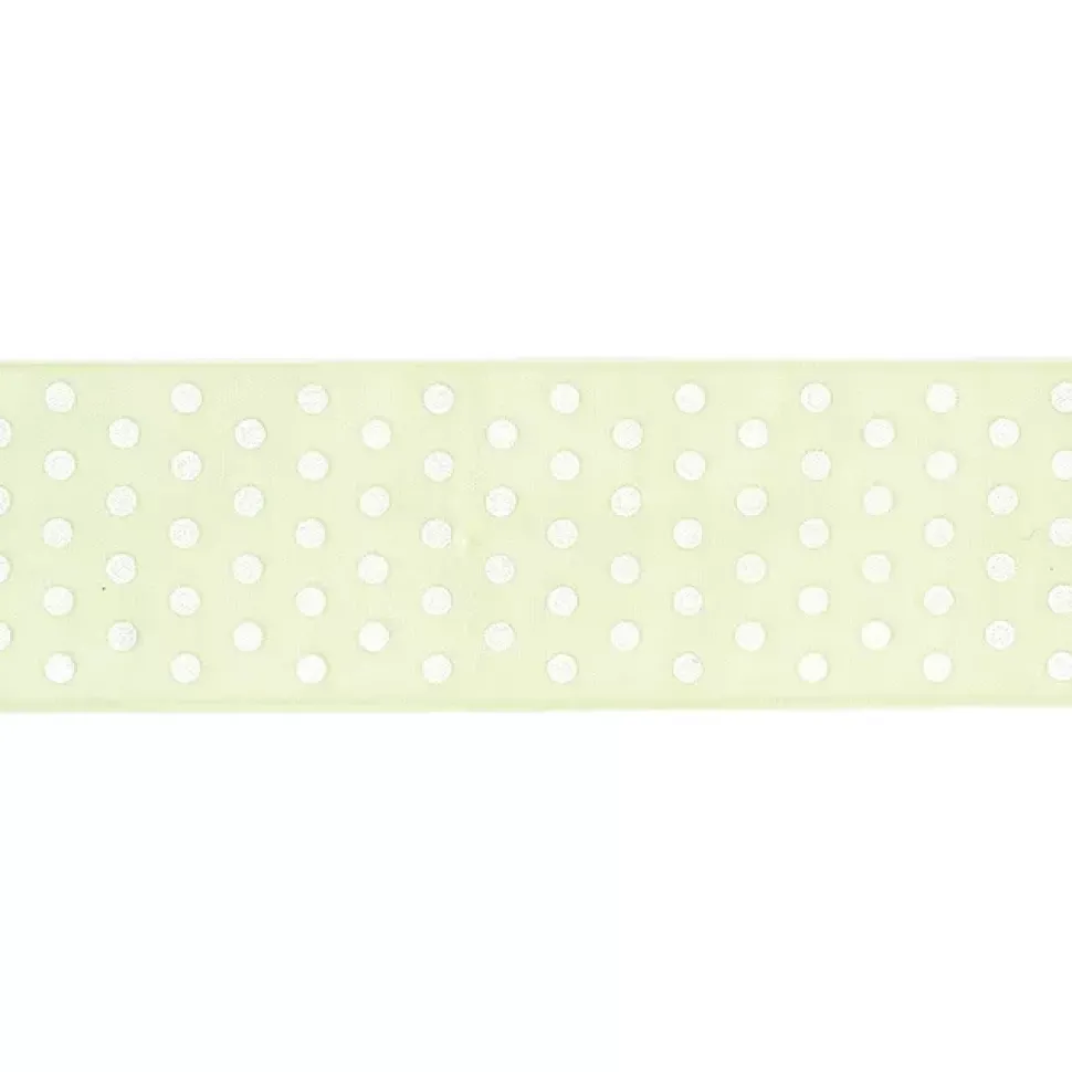 SUPER OFERTA **40%** Cinta grosgrain verde lima con lunares AC