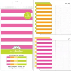 SUPER OFERTA **30%** Cuadernos Summertime Stripes para midori travel planner Doodlebug