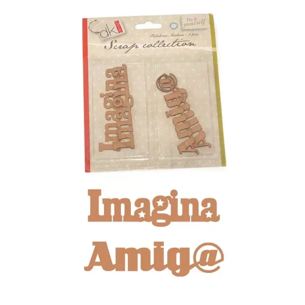 SUPER OFERTA **40%** Die-cut de chipboard Imagina Amig@ DK