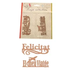SUPER OFERTA **40%** Die-cut de chipboard Felicitat El meu viatge DK