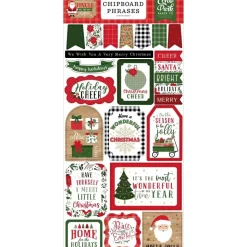SUPER OFERTA **30%** Die-Cuts de Chipboard Phrases Jingle All The Way Echo Park