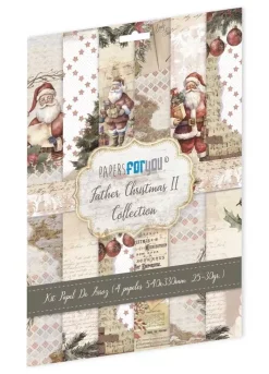 SUPER OFERTA **40%** Kit 4 papeles de arroz II Father Christmas PapersForYou 54x33cm