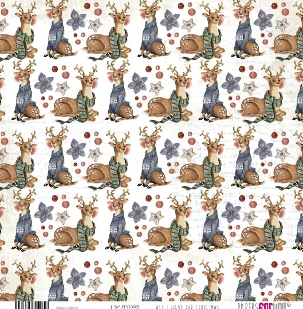SUPER OFERTA **40%** Kit de Papeles Vellum All I Want For Christmas PapersForYou 30x30cm