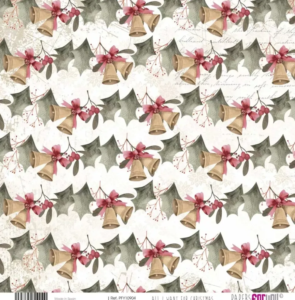 SUPER OFERTA **40%** Kit de Papeles Vellum All I Want For Christmas PapersForYou 30x30cm