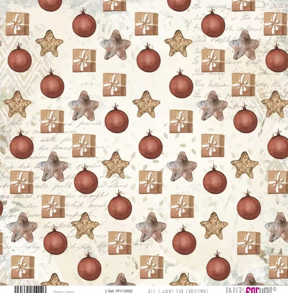 SUPER OFERTA **40%** Kit de Papeles Vellum All I Want For Christmas PapersForYou 30x30cm