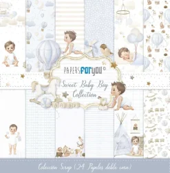 SUPER OFERTA **40%** Kit de Scrapbooking Sweet Baby Boy PapersForYou 15x15cm